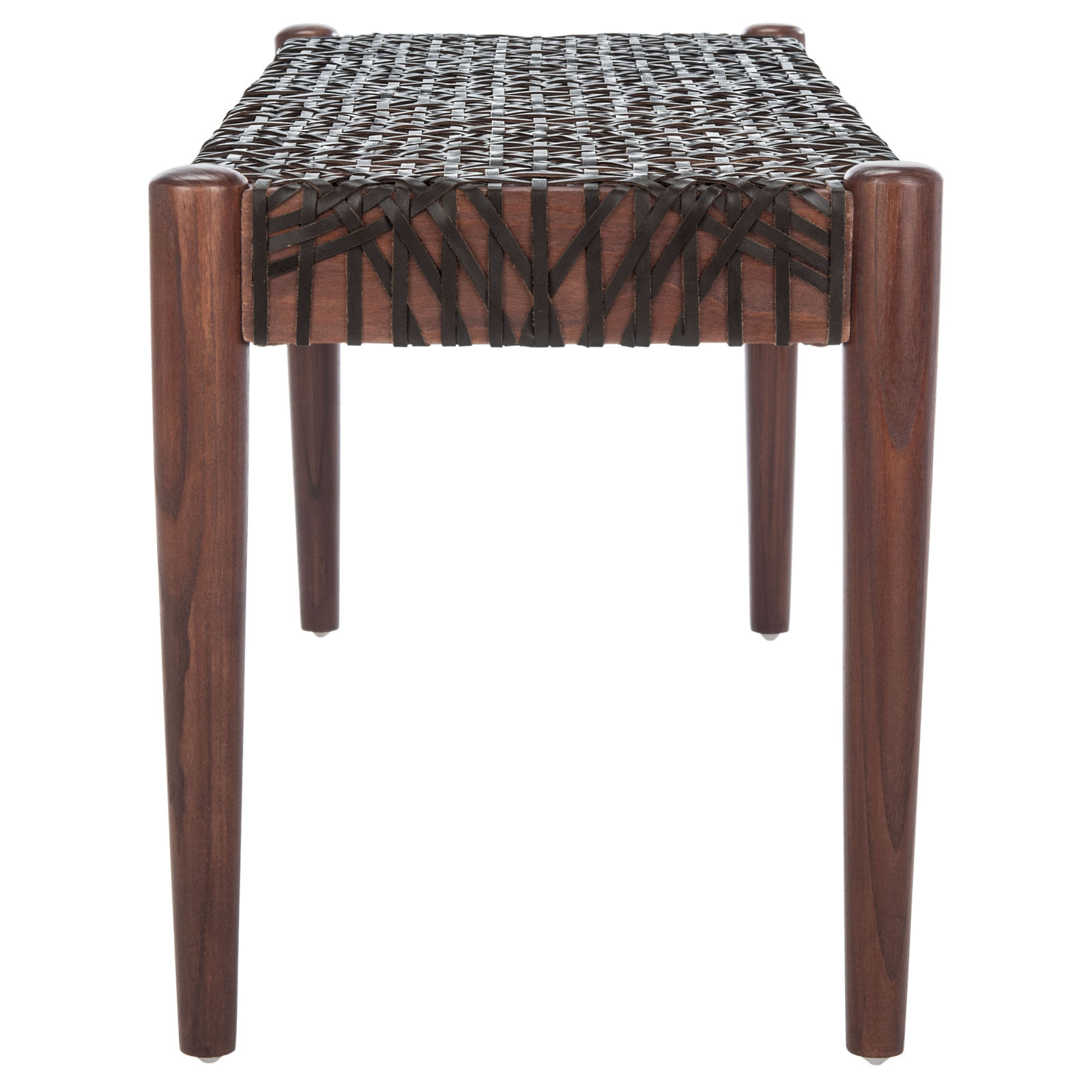 Kazbah 47" Genuine Leather Entryway Bench, Brown