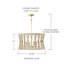 Luminaire suspendu tambour unique à 6 lumières avec accents de corde Bianca-893705953
