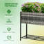 Lit de jardin surélevé, jardinière surélevée avec aspect osier en rotin, tablette de rangement pour outils-458459792