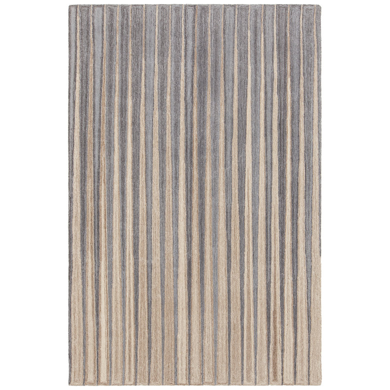 Handmade Gray Wool Rectangular Tufted Rug 9' x 13'