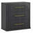 Set of 3 Fluted Modular Sideboard Cabinet with 3 Drawers, Ebony-1838217147
