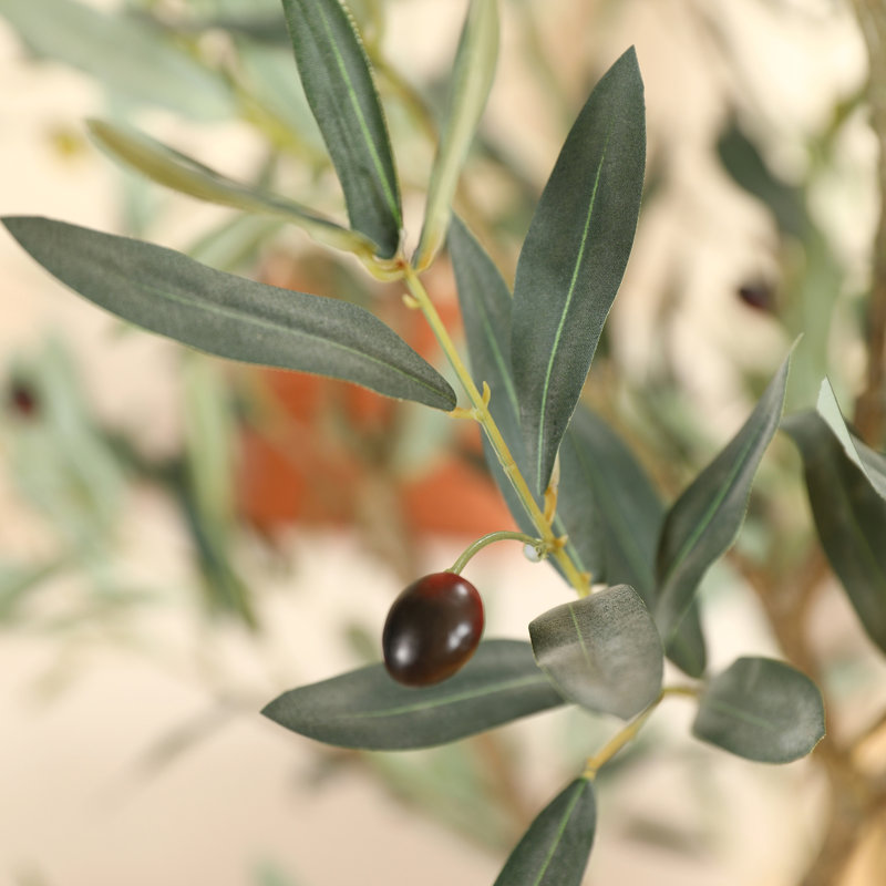 Olive artificielle résistante aux rayons UV avec grand pot de fleurs, olivier artificiel pour la décoration extérieure, Brun