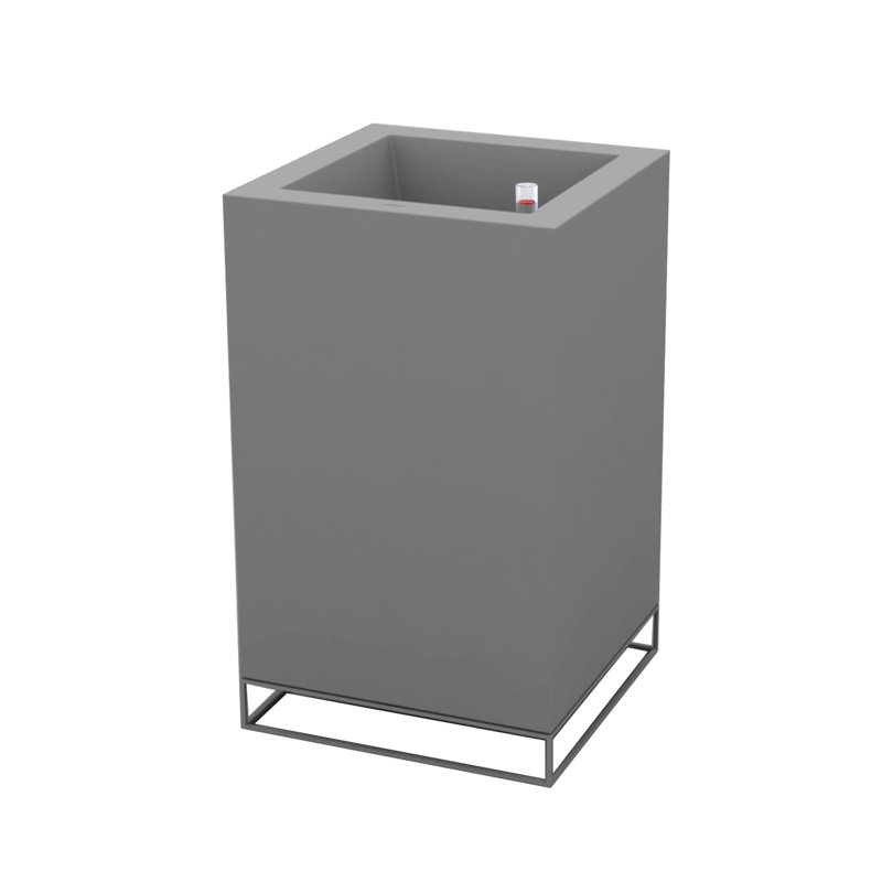 Vela Resin Pot Planter, 39.25" H x 23.5" W x 23.5" D, Steel