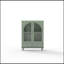 Armoire de rangement arquée avec porte en verre et 1 tiroir-2111876609