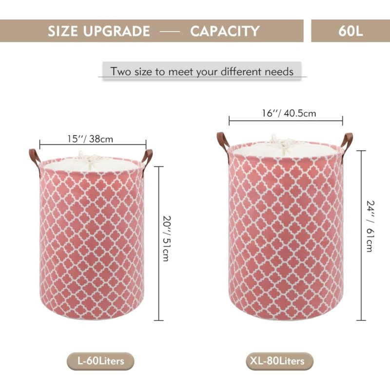 Cotton Laundry Cart, Pink