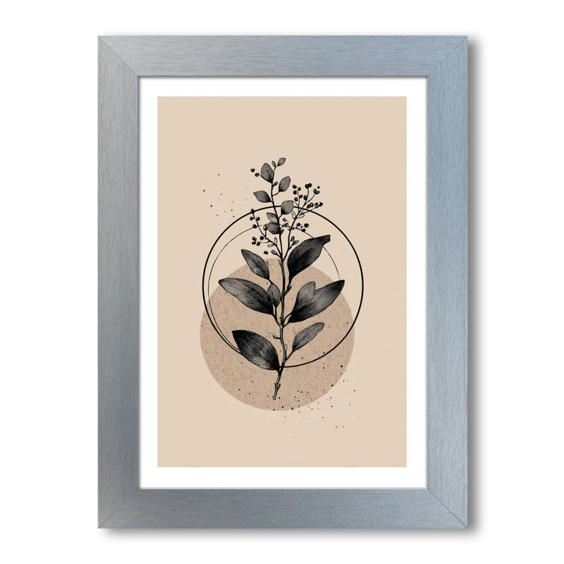 Eucalyptus Botanical Wall Art Illustration, Scandinavian Minimalist Home Decor Giclee Art Print on Neutral Beige, Elegant Nordic Emblem 1 Piece Wall Art