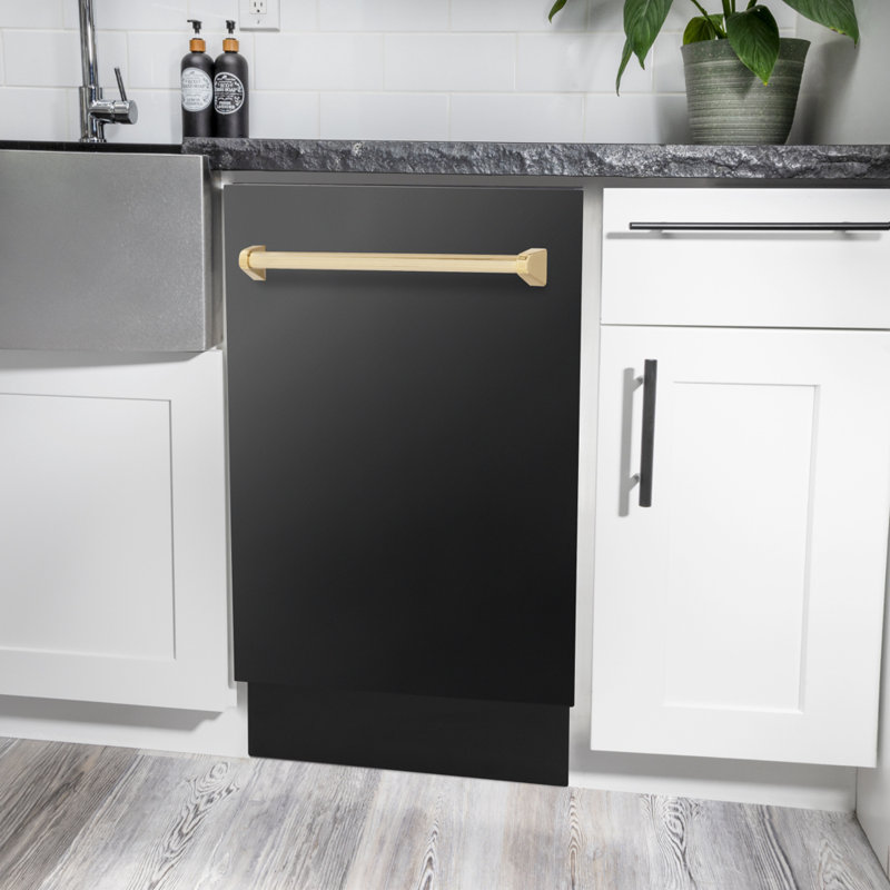 ZLINE 18" 15 dBA Top Control Dishwasher, Gold