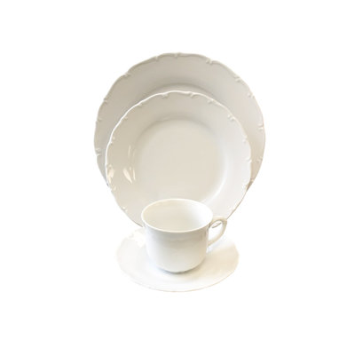 Service de table 16 pièces en porcelaine, service pour 4 snow drop Porath