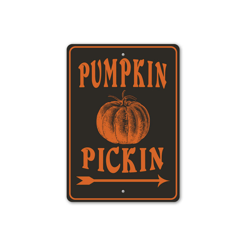 Plaque en aluminium citrouille Pickin This Way, H 18 po x l 12 po x P 0,06 po