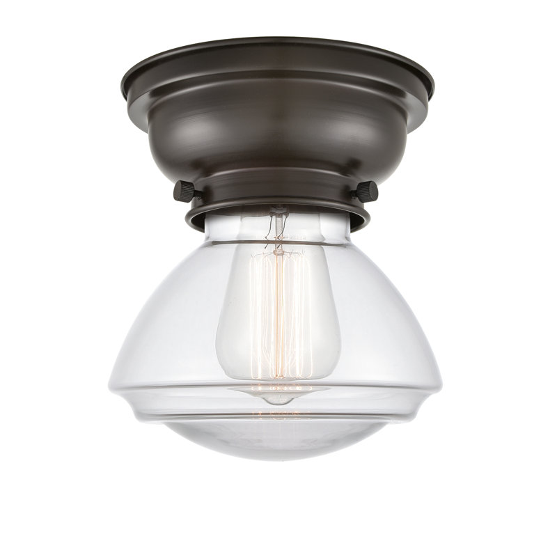 Plafonnier encastré 1 lumière 3,75 po Chesterville, Transparent, Ampoule non incluse, Bronze huilé