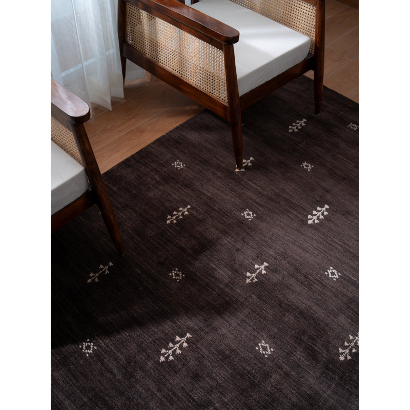 Ownby Hand Knotted Loom Wool Eco-Friendly Area Rugs  -  Runner, Brown White Color, Contemporary Modern Design, High Pile Thick Handmade Anti Skid Area Rugs for Living Room, Bed Room