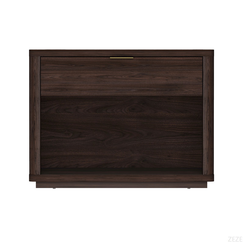 Table de chevet brune