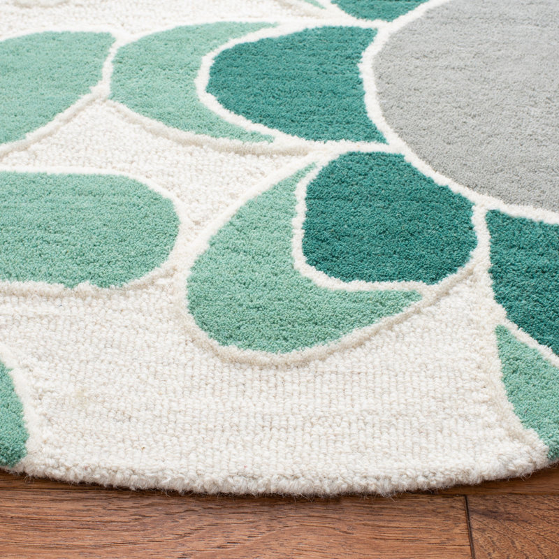 Asdur Hand Tufted Wool And Cotton With Latex Rug, Round 5'
