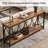 Extra Long Industrial Console Table, 70.9'' 2-Tier Sofa Table with Storage Shelf for Entryway or Hallway
