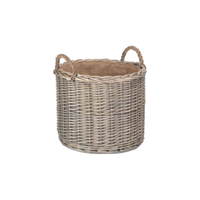 Wicker Lined Log Storage Basket