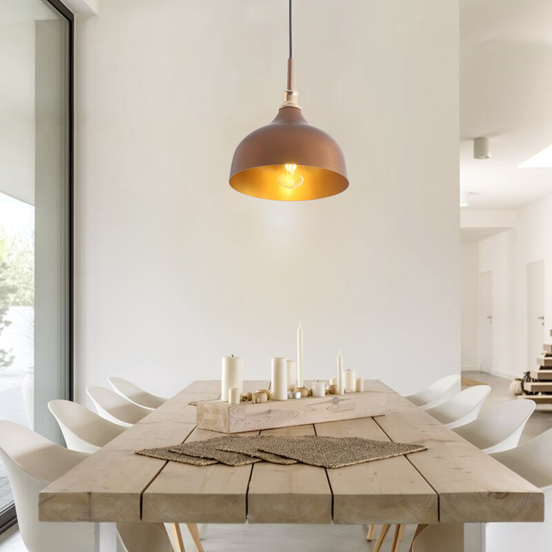 Luminaire suspendu 1 lumière DEL avec détails, Or