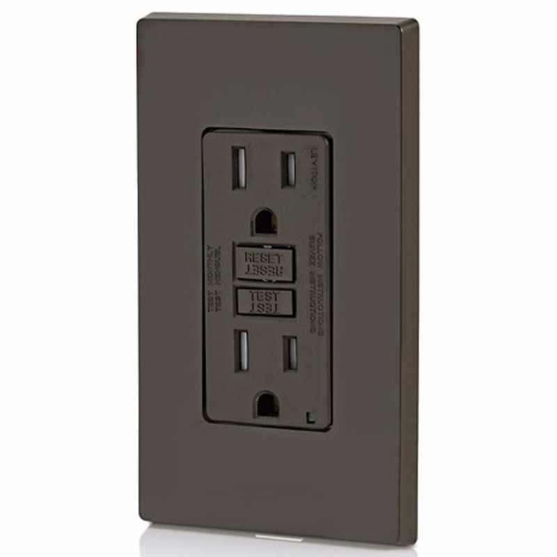 Leviton SmartlockPro 15 Amp 125 Volt Duplex Brown GFCI Outlet 5-15R 1 Pack