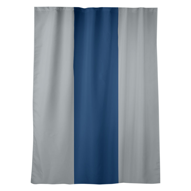 Striped Room Darkening Rod Pocket Single Curtain Panel, San Diego Baseball Light Gray/Blue/Light Gray