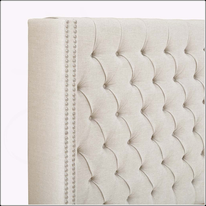 Tête de lit tapissier, Crème, Très grand