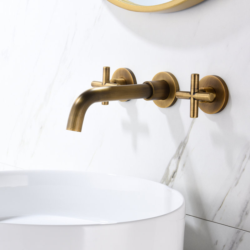 Bathroom Faucet Wall Mounted In Bronze - To Wear, 7-Layer Surface Protection Mount Material, Finish, Eye-Catching