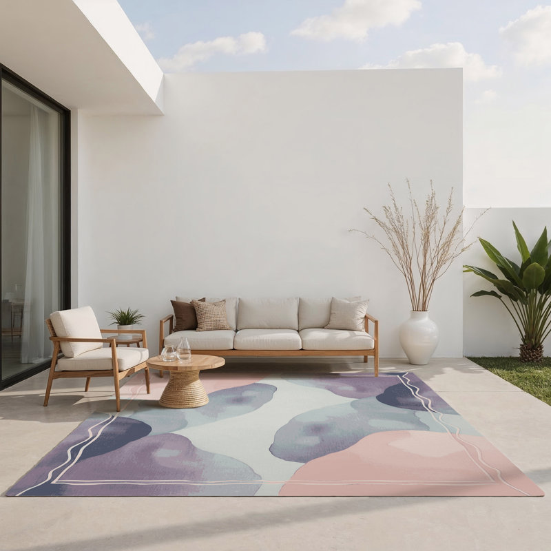 Blush Breeze Indoor And Outdoor Area Rug, Rectangle 4' x 6'
