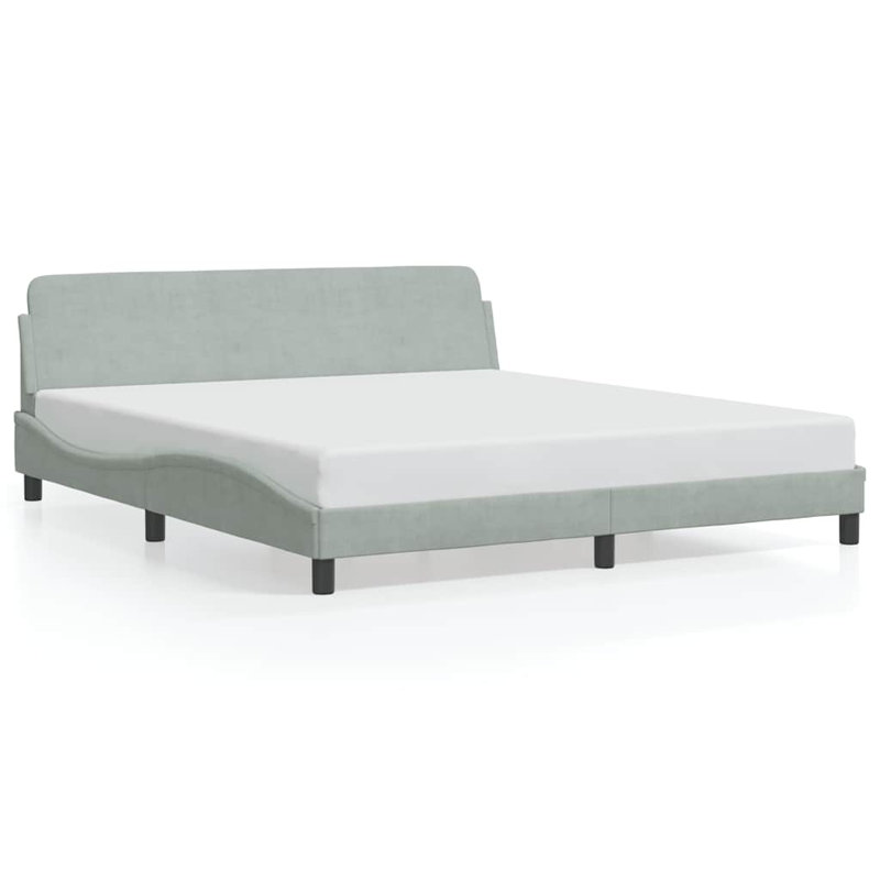 Cadre de lit vidaXL Gris clair 100x203 cm velours, Gris clair, Simple TG