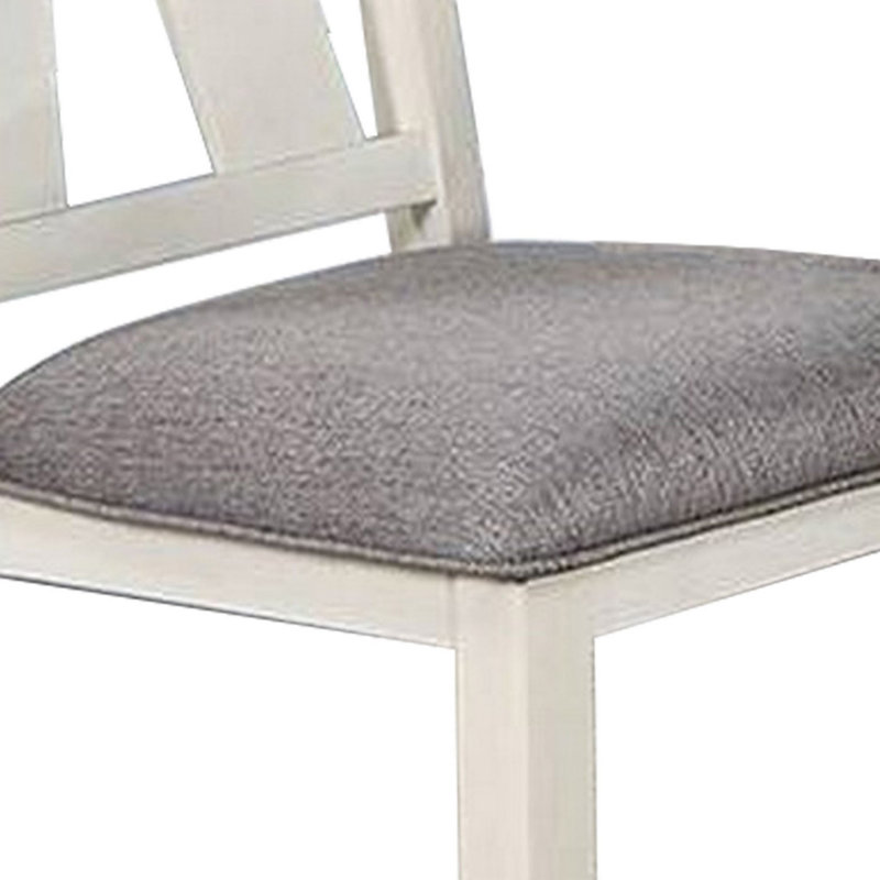 Brierley Upholstered Side Chair, White/Gray