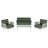 Mariano Steel 4-Pieces Coversation Set, Off White+Green-210516615-210516609