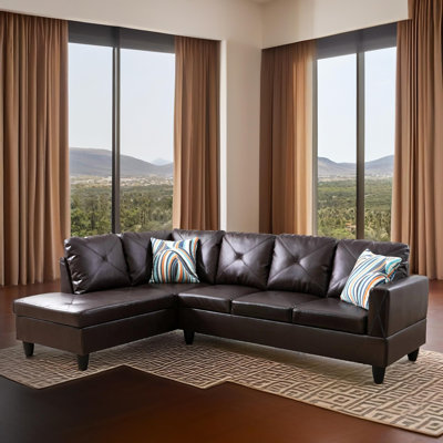 Ensemble de canapé modulaire en cuir 2 pièces avec méridienne Monaco