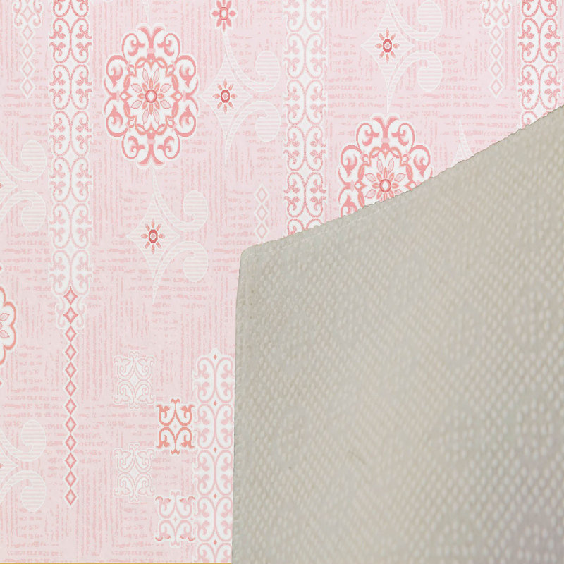 Tapis géométrique rose en polyester Bourland, Rectangle 2 pi 7 po x 3 pi 11 po