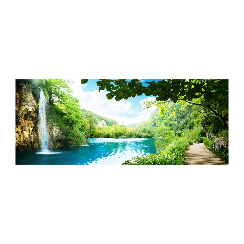 Waterfall In The Forest - Wrapped Canvas Print