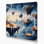 SciFi Floating islands in sky Grey Canvas Wall Art