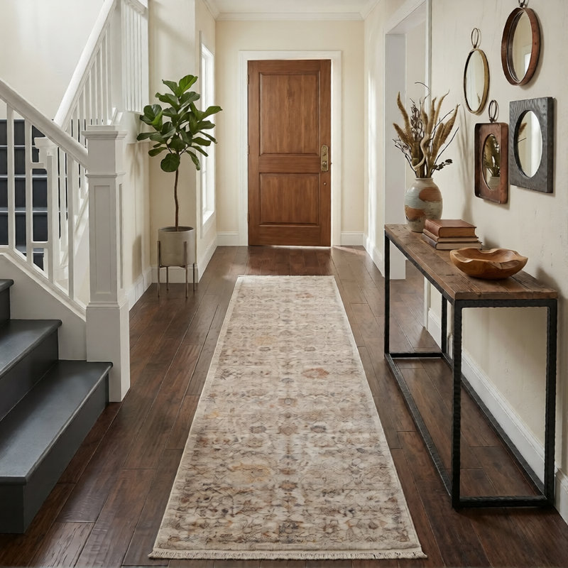 Albany Power-Loom Peuplier Design Polyester Area Rug, Runner 2'6" x 6'