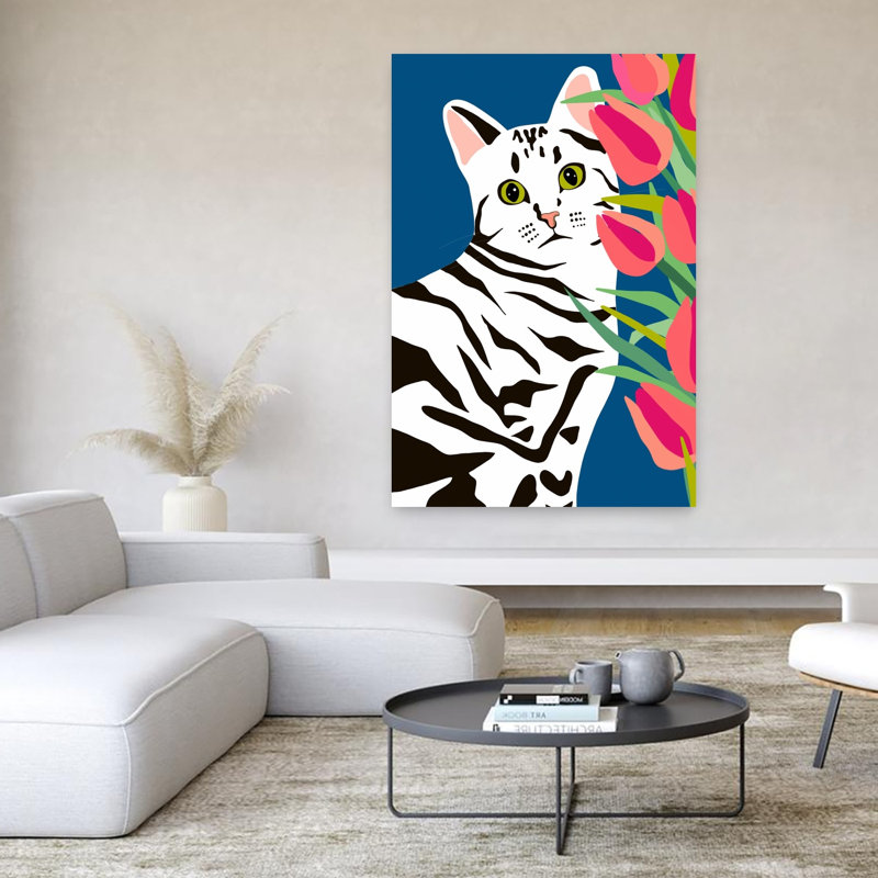 Contemporary Art Cat Architecture Art by Uma Gokhale - Wrapped Canvas Print, 152.4 cm H x 101.6 cm W