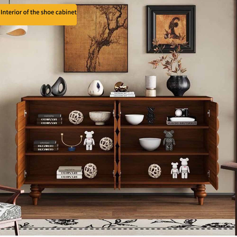European style creative exquisite shoe cabinet, Brown