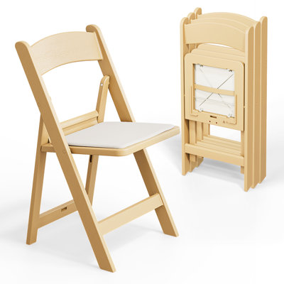 Plastic Padded Folding Chairs Set Of 4