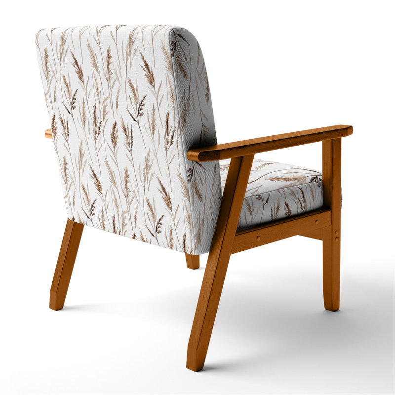 Chaise d'appoint Coastal - Reed en papier, Accoudoirs carrés bruns