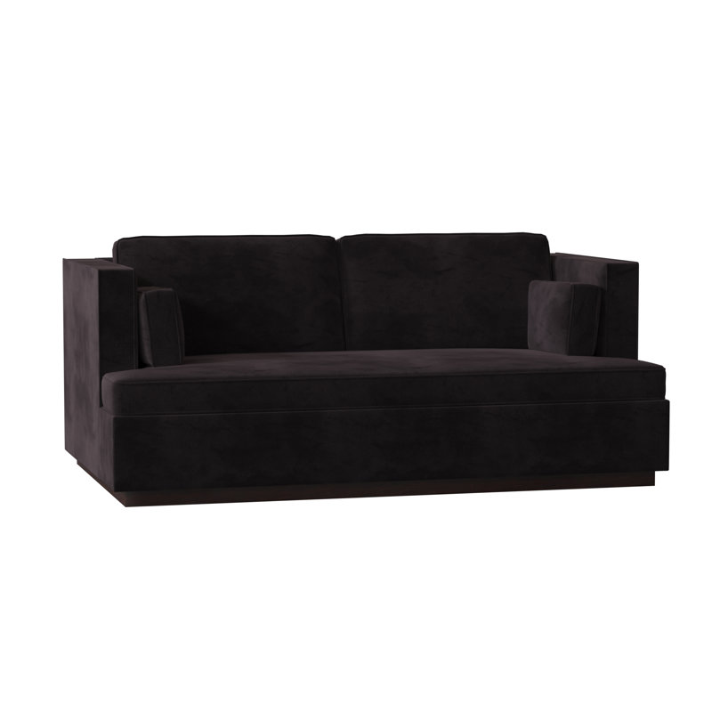 Central Park Sofa, Gray, 71" W, Black Walnut