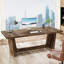 Table de salle à manger 71 "rectangulaire pour 4 à 6 personnes, table de cuisine avec base en bois