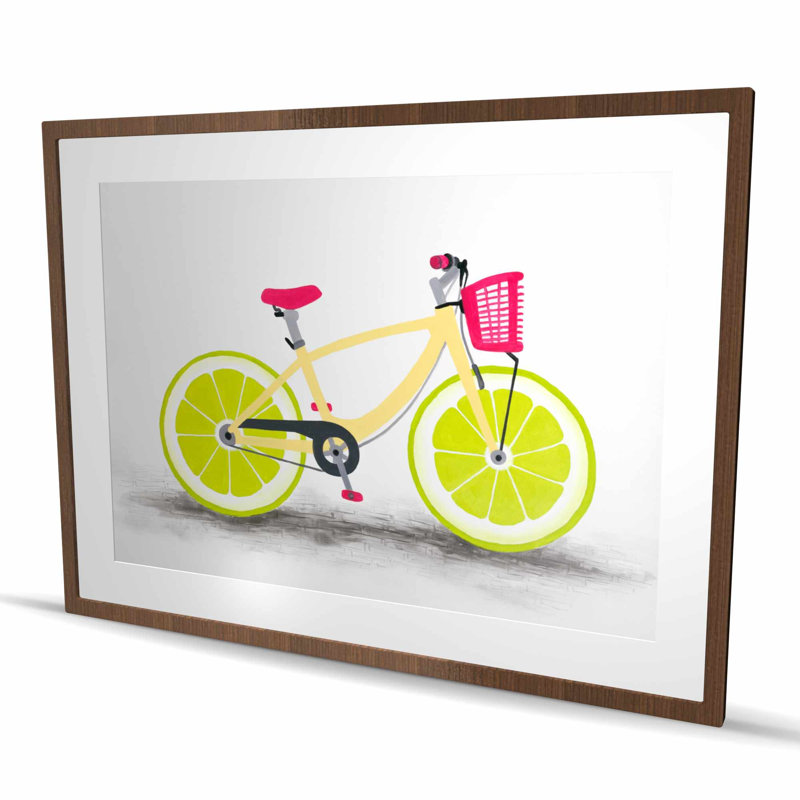 Lime roue vélo - vert gastronomie encadrée décor mat, Brun