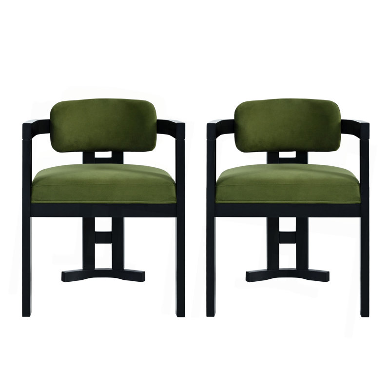 Chaise de salle à manger intérieure en bois rembourrée (ensemble de 2)