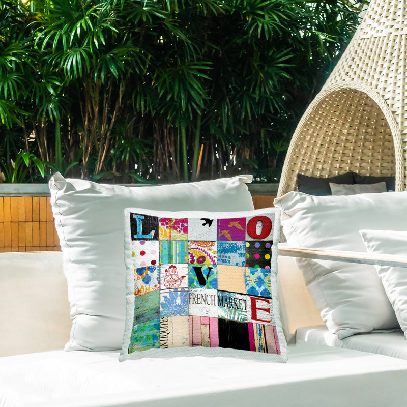 Checkered Outdoor Throw Pillow