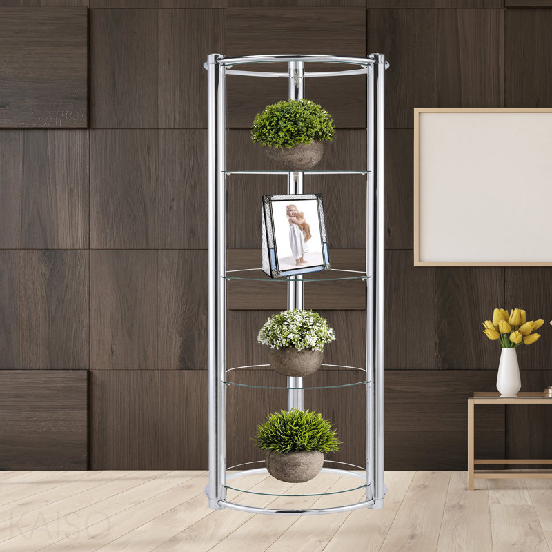 Triangle Display Shelf Tempered Glass/Chrome Frame