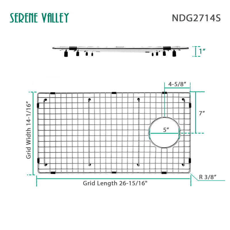 26.93-in x 14.09-in Side Drain Heavy-Duty Stainless Steel Sink Protector
