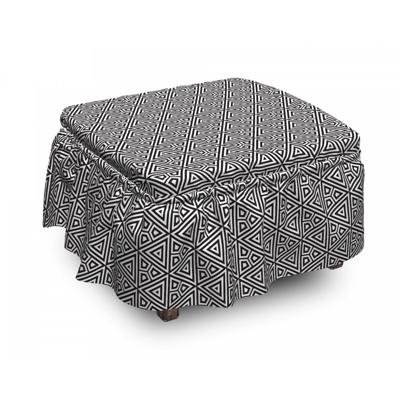 Housse pour repose-pieds triangle monochrome