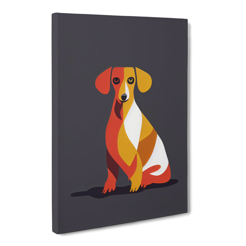 Dachshund Minimalism - Wrapped Canvas, 50cm H x 35cm W x 3cm D