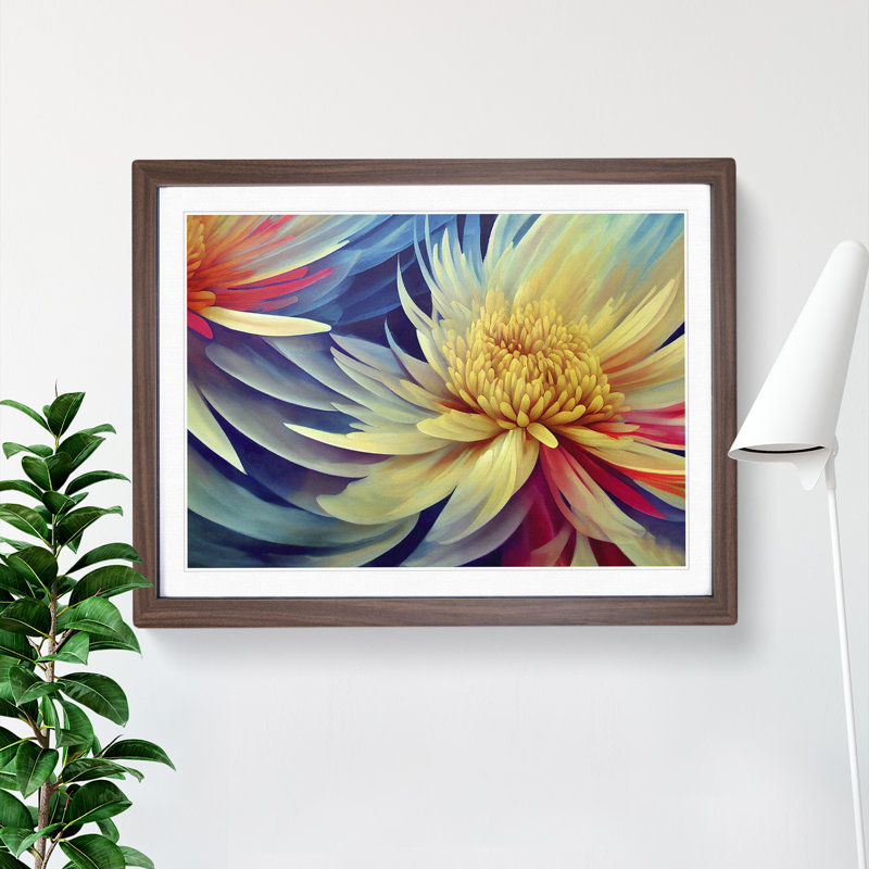 Beauteous Chrysanthemum Flowers - Framed Print, Walnut, 34cm H x 46cm W x 2cm D
