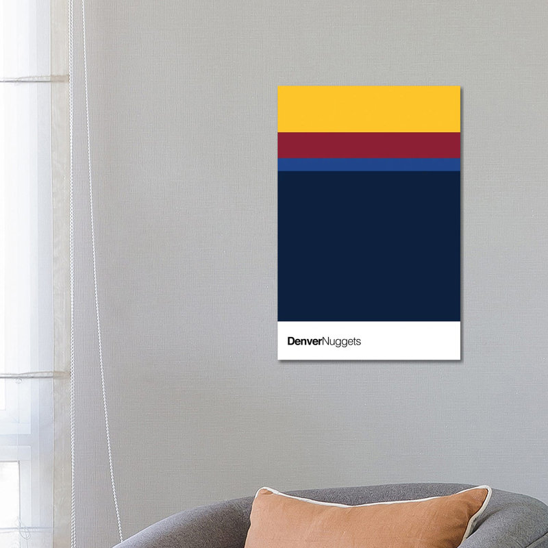 Denver Nuggets Basketball by Avesix - Wrapped Canvas Print, 30.48cm H x 20.32cm W