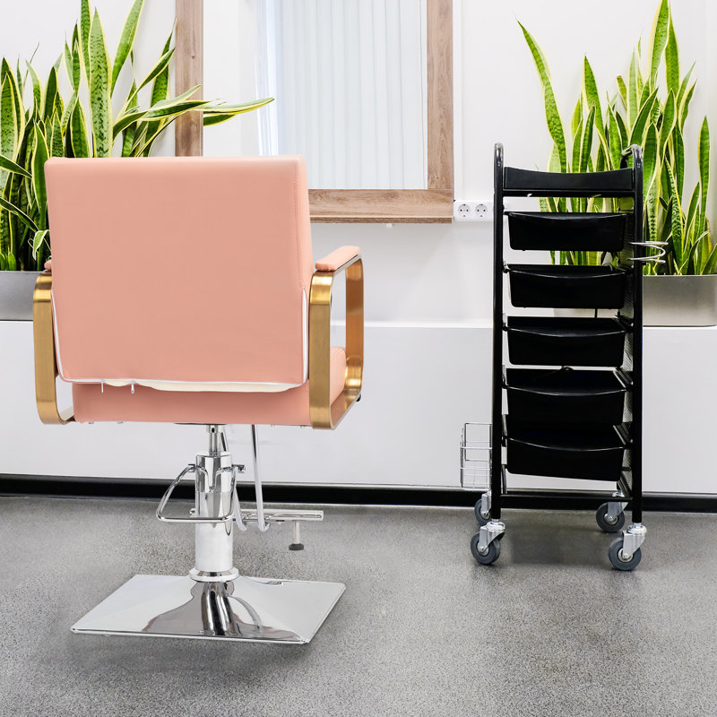 Fauteuil de salon pivotant en similicuir Kriselle, Rose