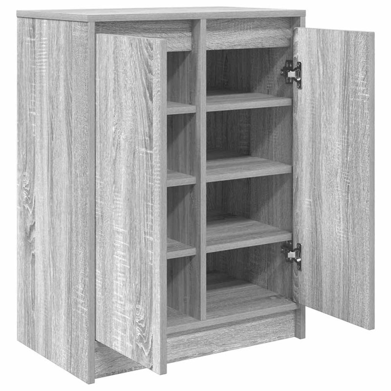 8 Pair Shoe Storage Cabinet, Grey Sonoma